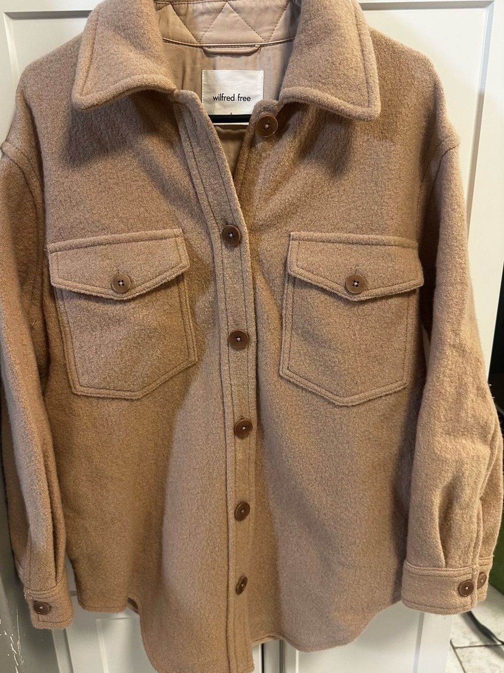 Wilfred Ganna Tan Wool-Blend Utility Shacket